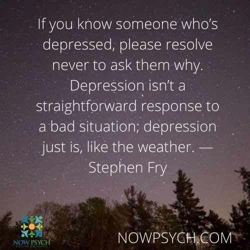 night sky image with a depression quote